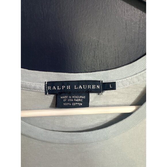 Ralph Lauren Blue label womens Cotton T-Shirt With Crown & RL Logo Print Size L - Picture 3 of 4